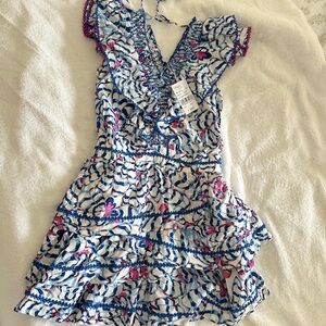 Poupette St. Barth Blue and Pink Kids Dress